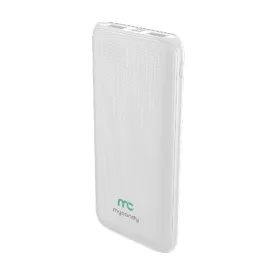 10K MAH POWERBANK SLIM DUAL USB AND TYPE C WHITE