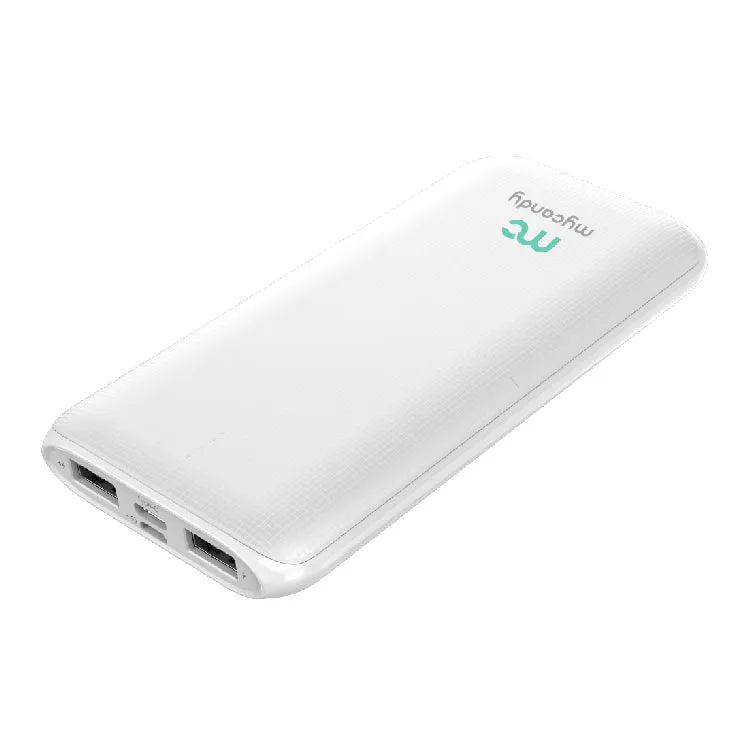 10K MAH POWERBANK SLIM DUAL USB AND TYPE C WHITE