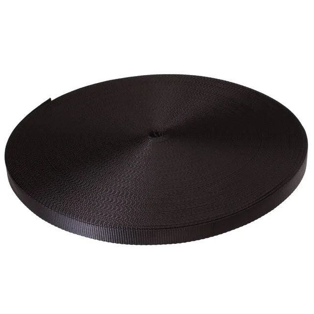 1" 4.5K Polyester Cargo Webbing - Linear Foot - Black