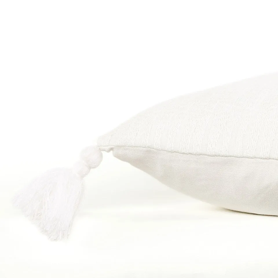 20" White Tonal Abstract Stripe Throw Pillow