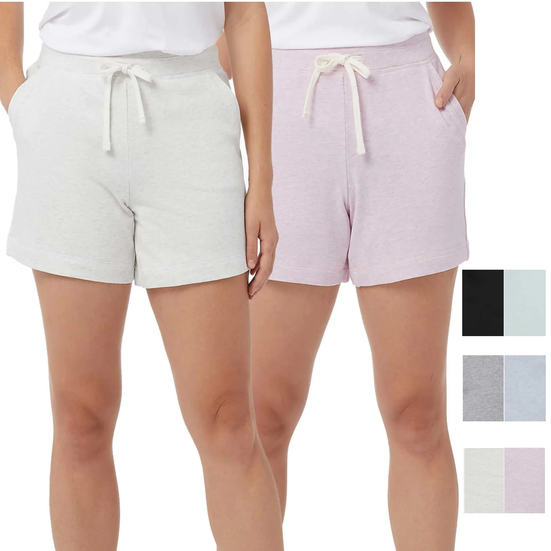 32 Degrees Women's 2-pack Ultra-soft Cotton Blend Jersey Casual Active Shorts