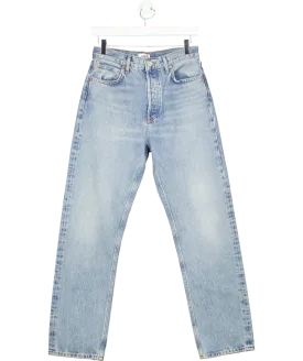 AGOLDE Blue 90's Pinch Waist High Rise Straight Jeans W27