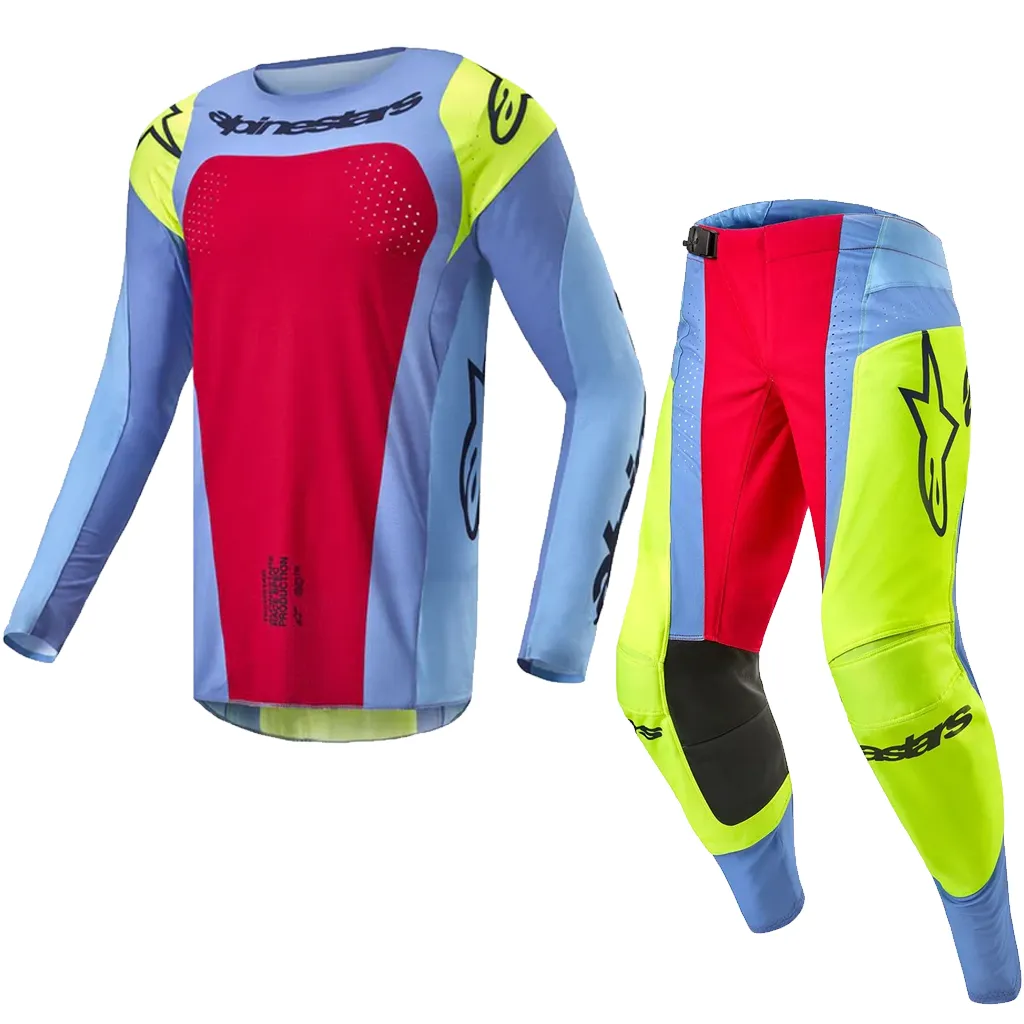Alpinestars Techstar Ocuri Light Blue Yellow Fluo Red Berry Combo