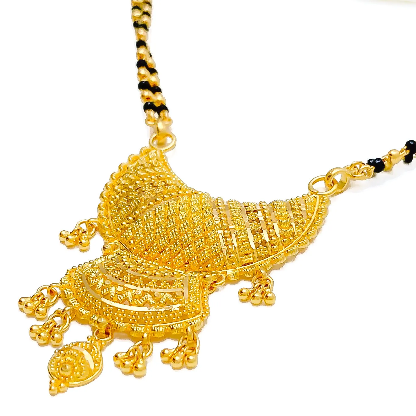 Alternating Striped Chand 22k Gold Mangal Sutra