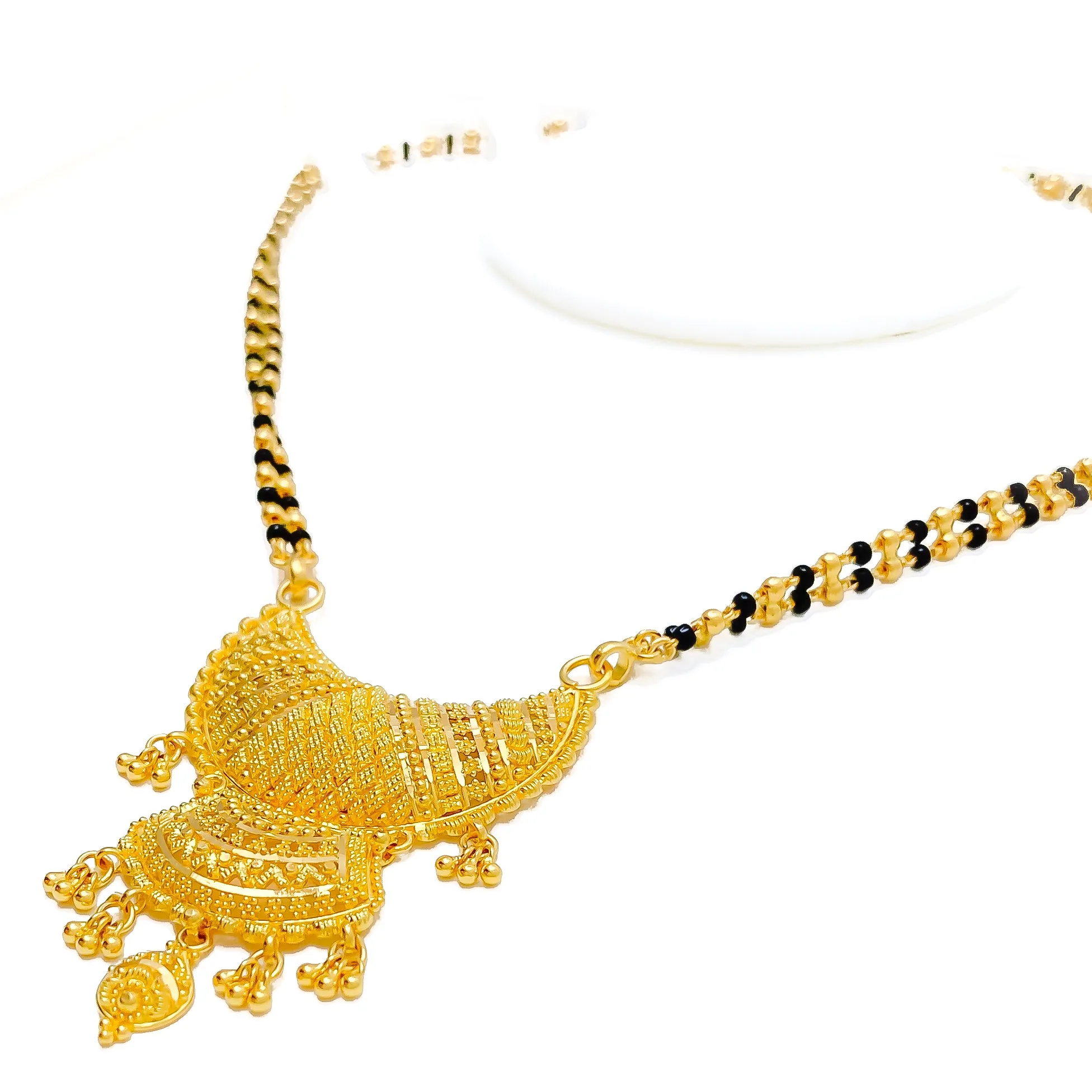 Alternating Striped Chand 22k Gold Mangal Sutra