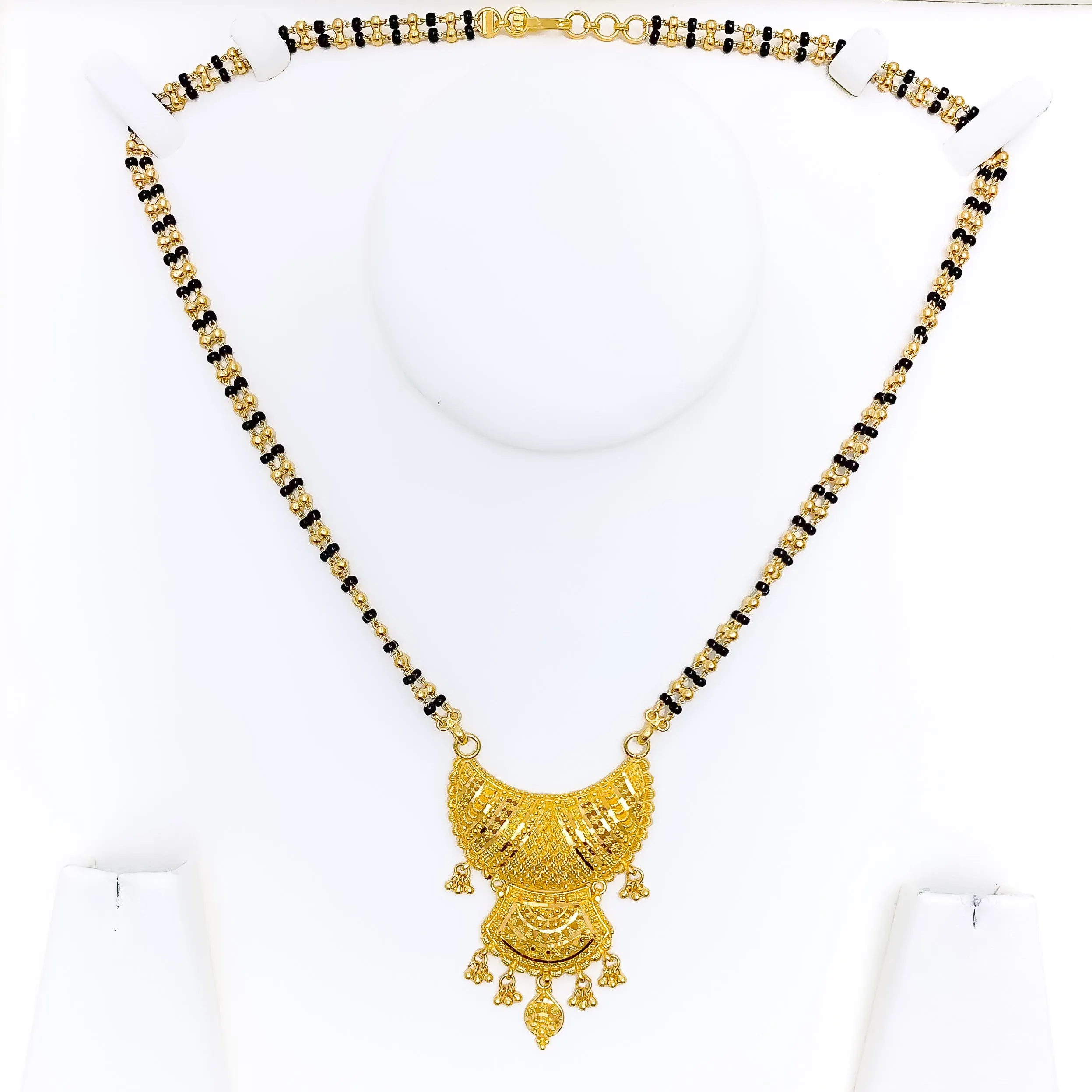 Alternating Striped Chand 22k Gold Mangal Sutra