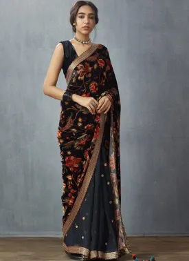 Amazing Black Digital Print Saree