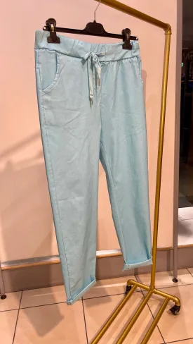 Amber - Light Turquoise Sugar Babe Stretch Joggers