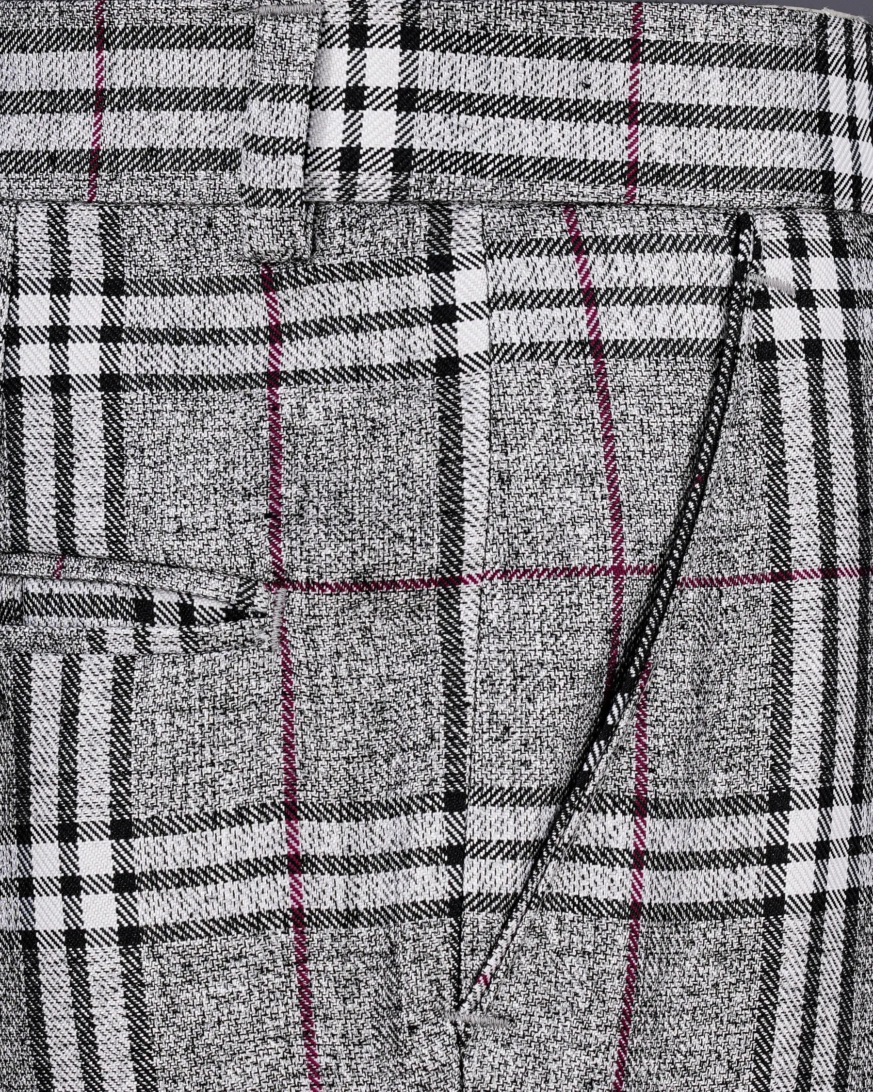 Amethyst Gray with Black Plaid Pant