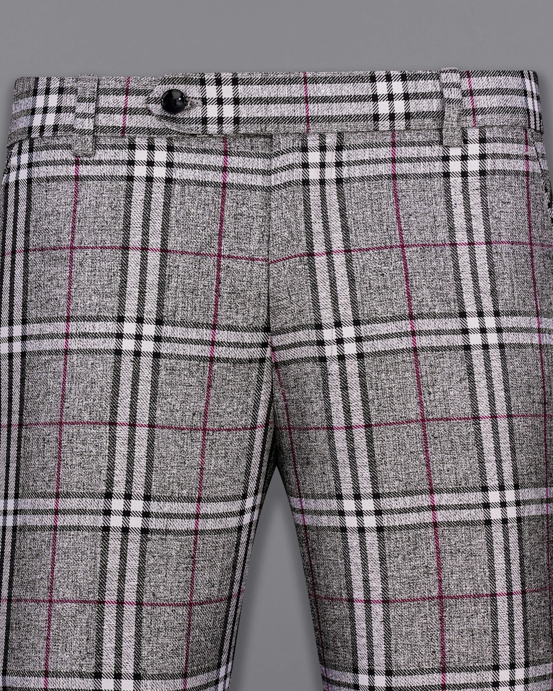 Amethyst Gray with Black Plaid Pant