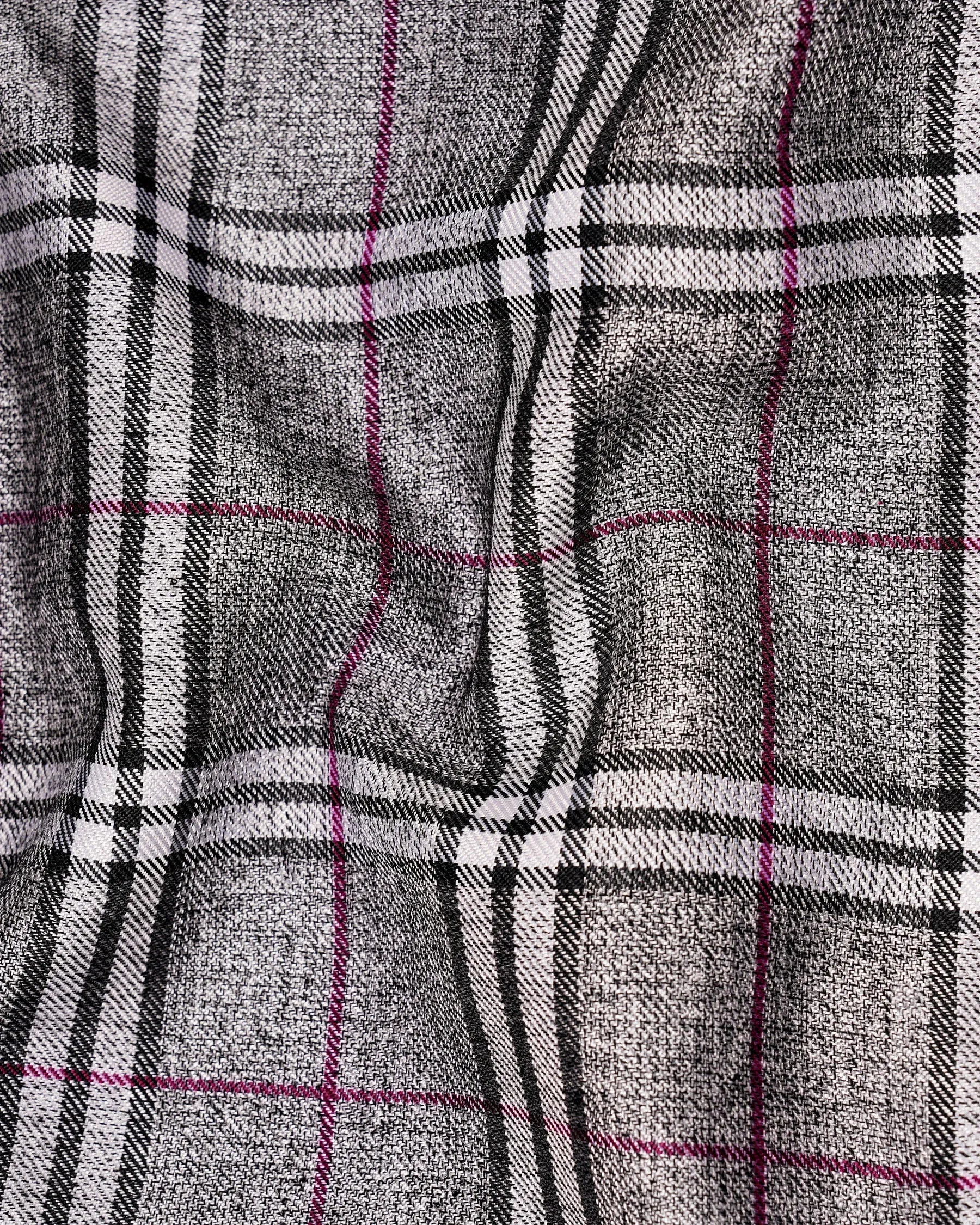 Amethyst Gray with Black Plaid Pant