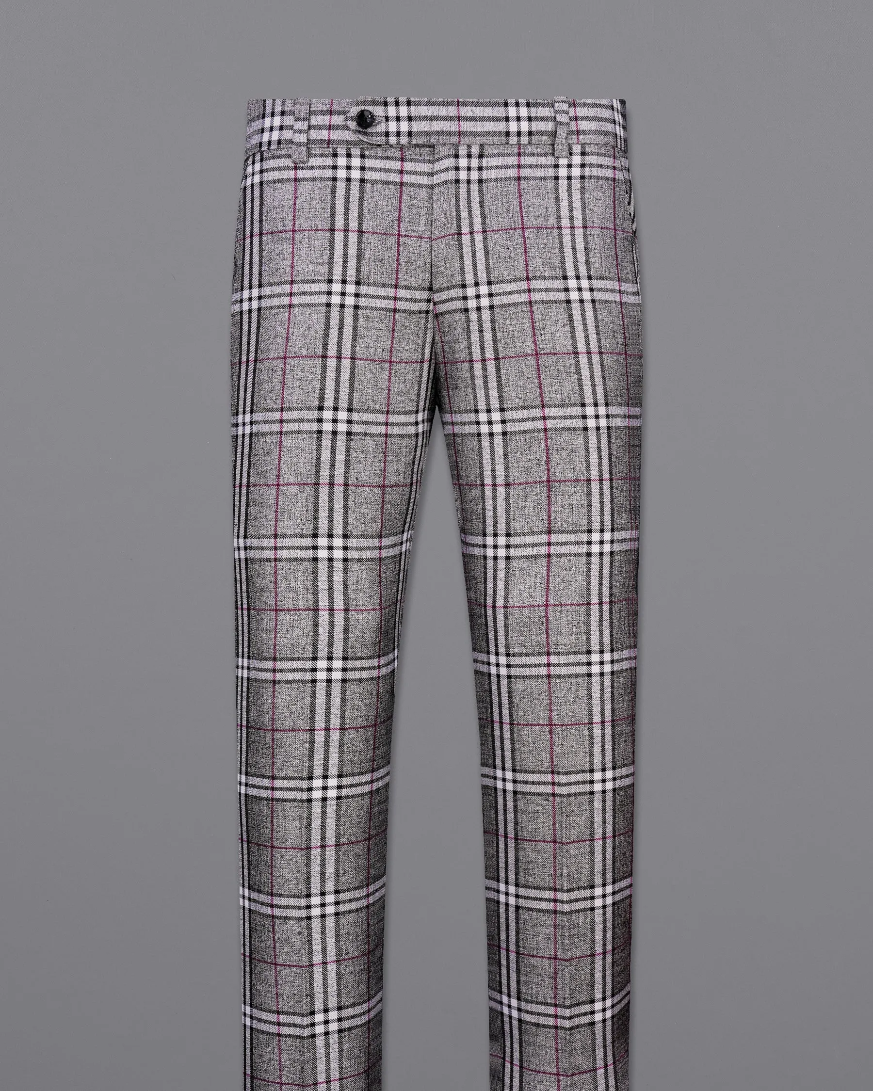Amethyst Gray with Black Plaid Pant