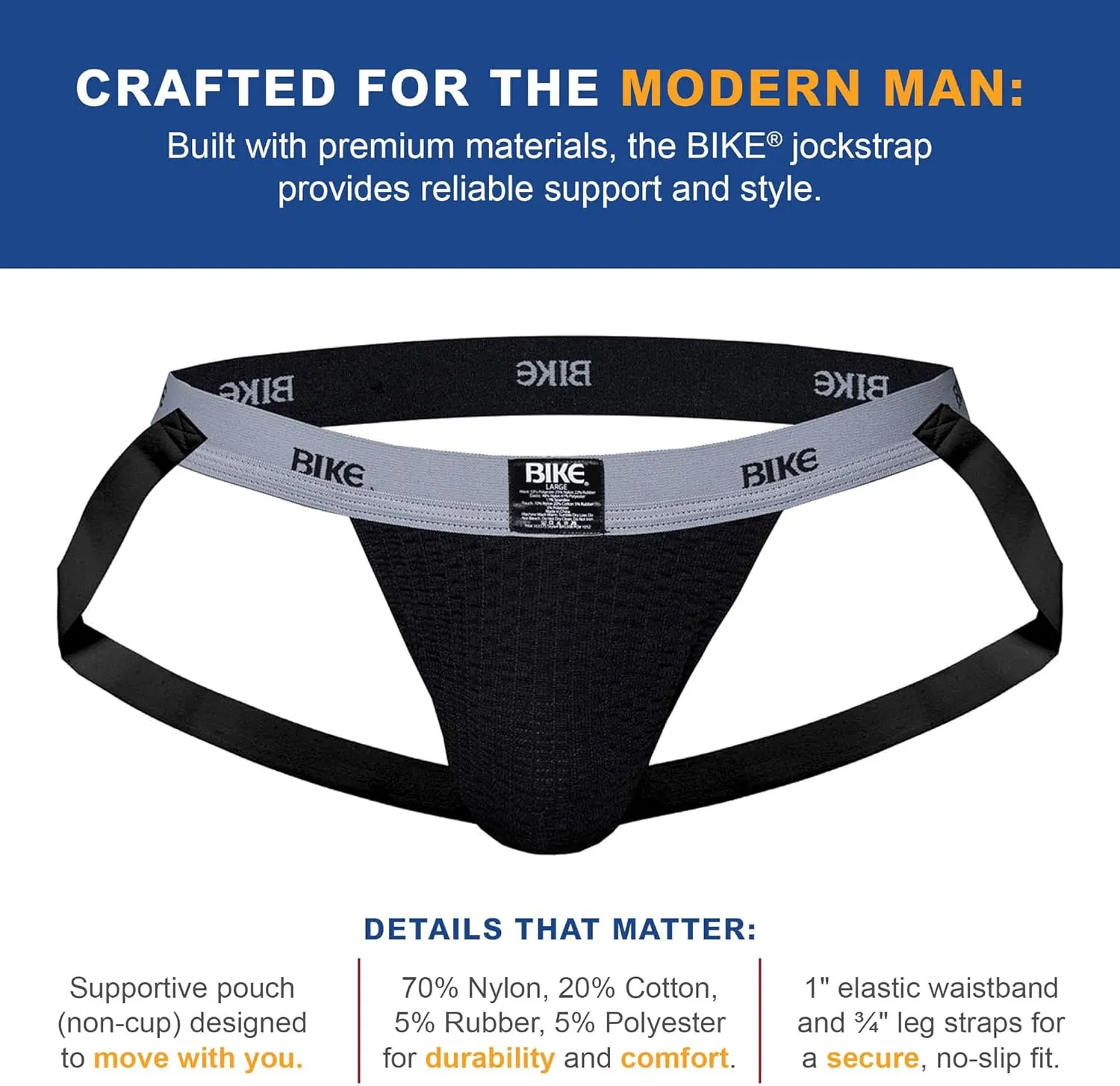 Athletic Swimmer Jockstrap | Lightweight Moisture-Wicking Pouch for Sweat Control | Slim 1-Inch Elastic Waistband