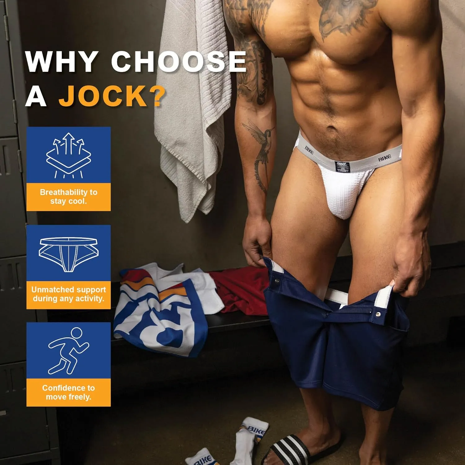 Athletic Swimmer Jockstrap | Lightweight Moisture-Wicking Pouch for Sweat Control | Slim 1-Inch Elastic Waistband