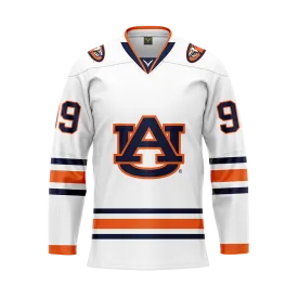 Auburn White Custom Sublimated With Twill Authentic Replica Jersey