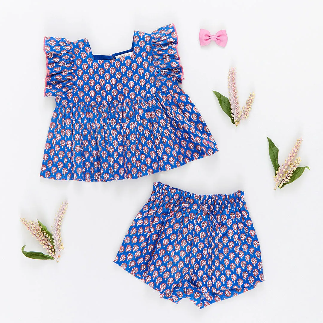 Baby Girl Elsie 2-Piece Set - Blue Lisbon Ditsy