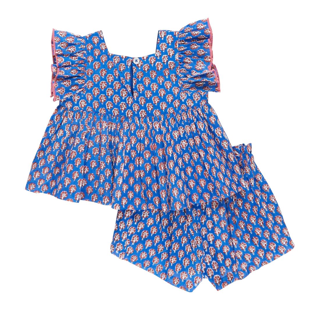 Baby Girl Elsie 2-Piece Set - Blue Lisbon Ditsy