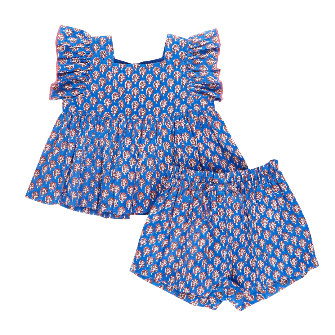 Baby Girl Elsie 2-Piece Set - Blue Lisbon Ditsy