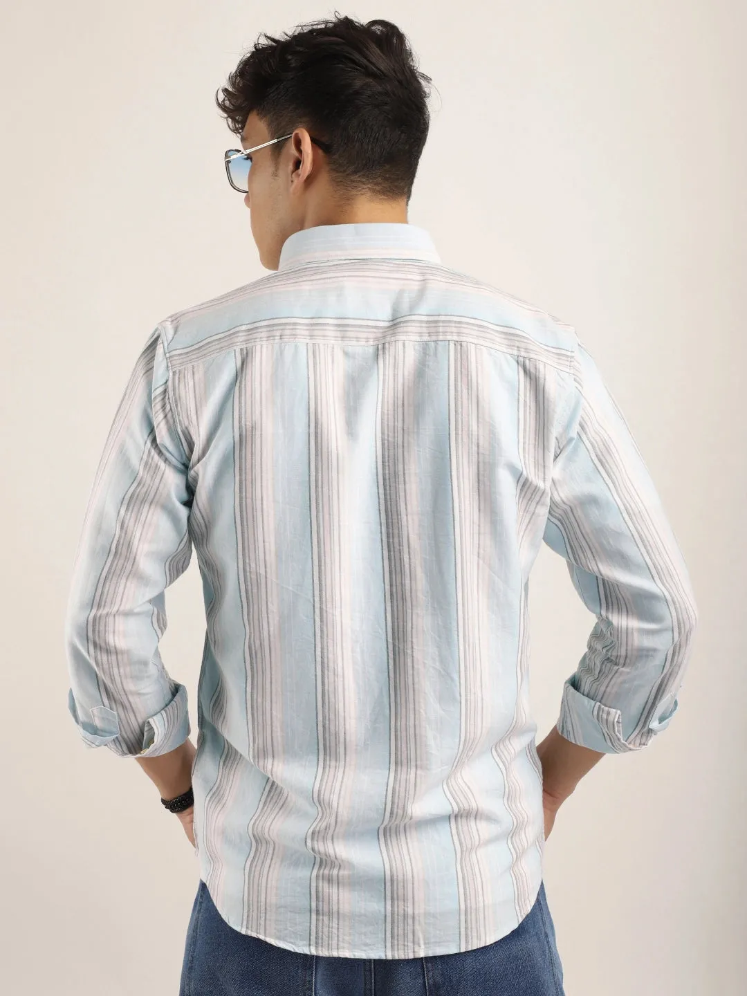 Bailey Stripe Cloular Sky Full Sleeve Shirt