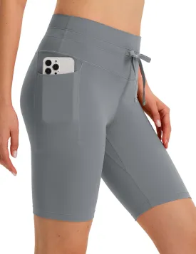 baleaf Women 8" Biker Shorts with Pockets, High Waisted Workout Short Tummy Control Yoga Gym Spandex Running Volleyball