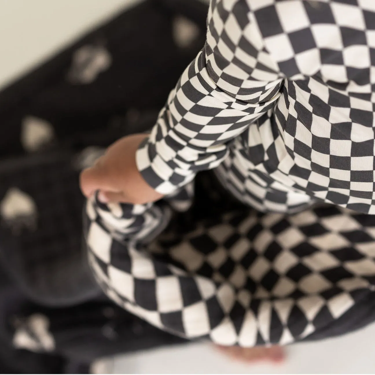 B&W Wavy Checker | Bamboo Two Piece Set