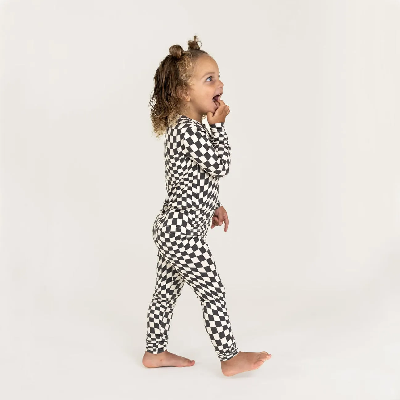 B&W Wavy Checker | Bamboo Two Piece Set