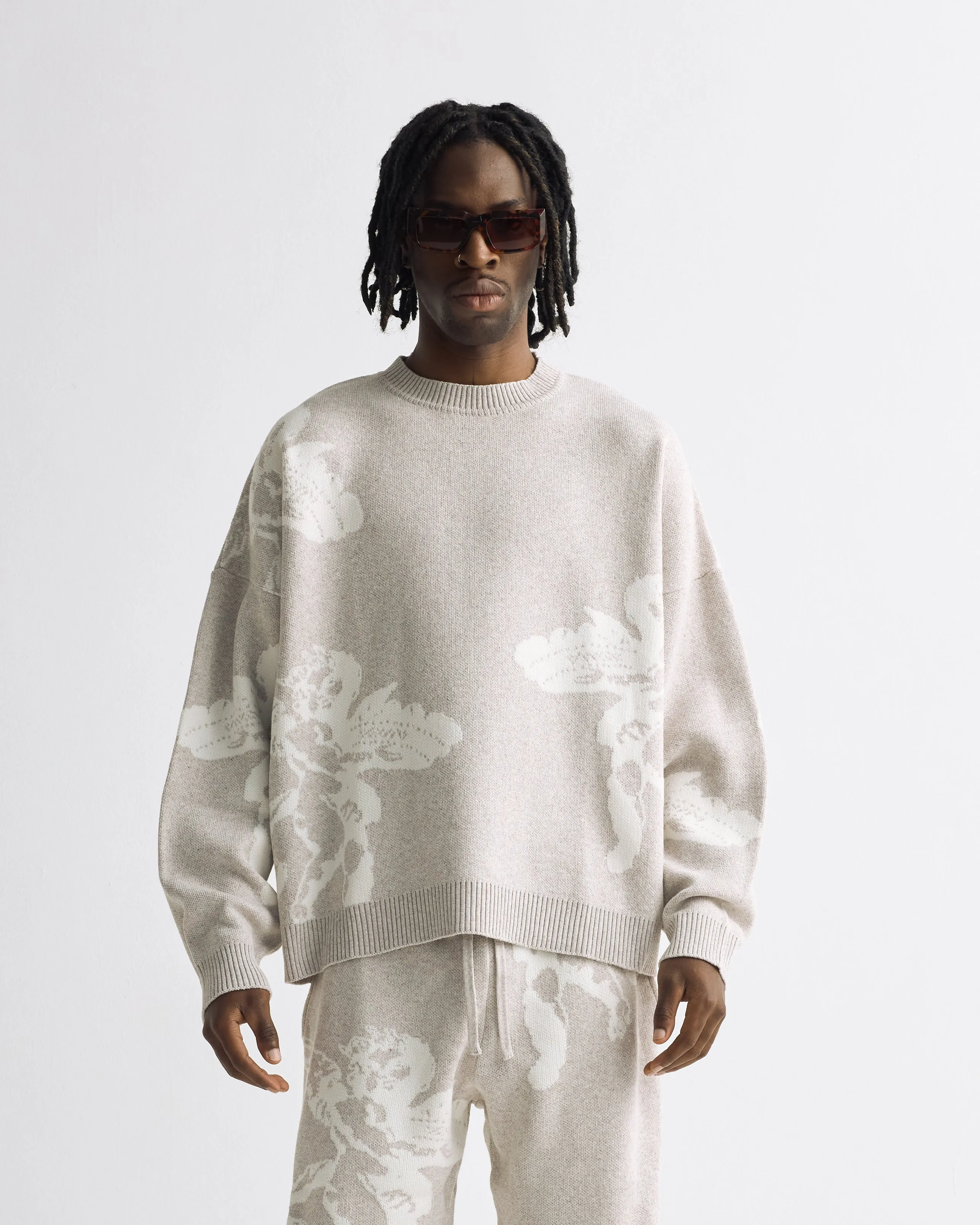 Basics Cherubs Soft Knit Crewneck Sweater in Seed Gray - Cozy and Stylish Pullover