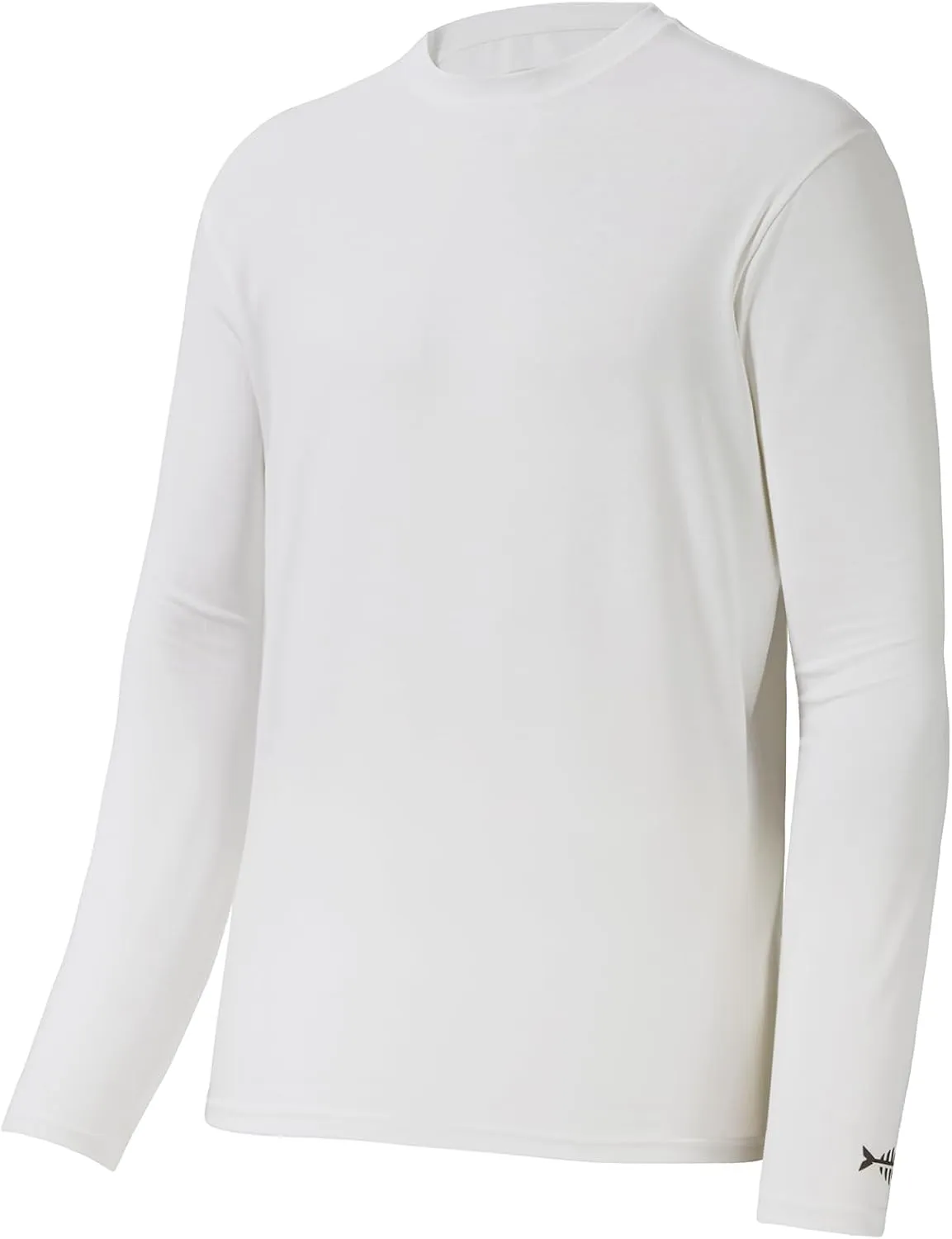 BASSDASH Men's Ultra Soft Cotton Blend UPF 50  Long Sleeve Fishing Shirt UV Sun Protection Casual Performance Tee