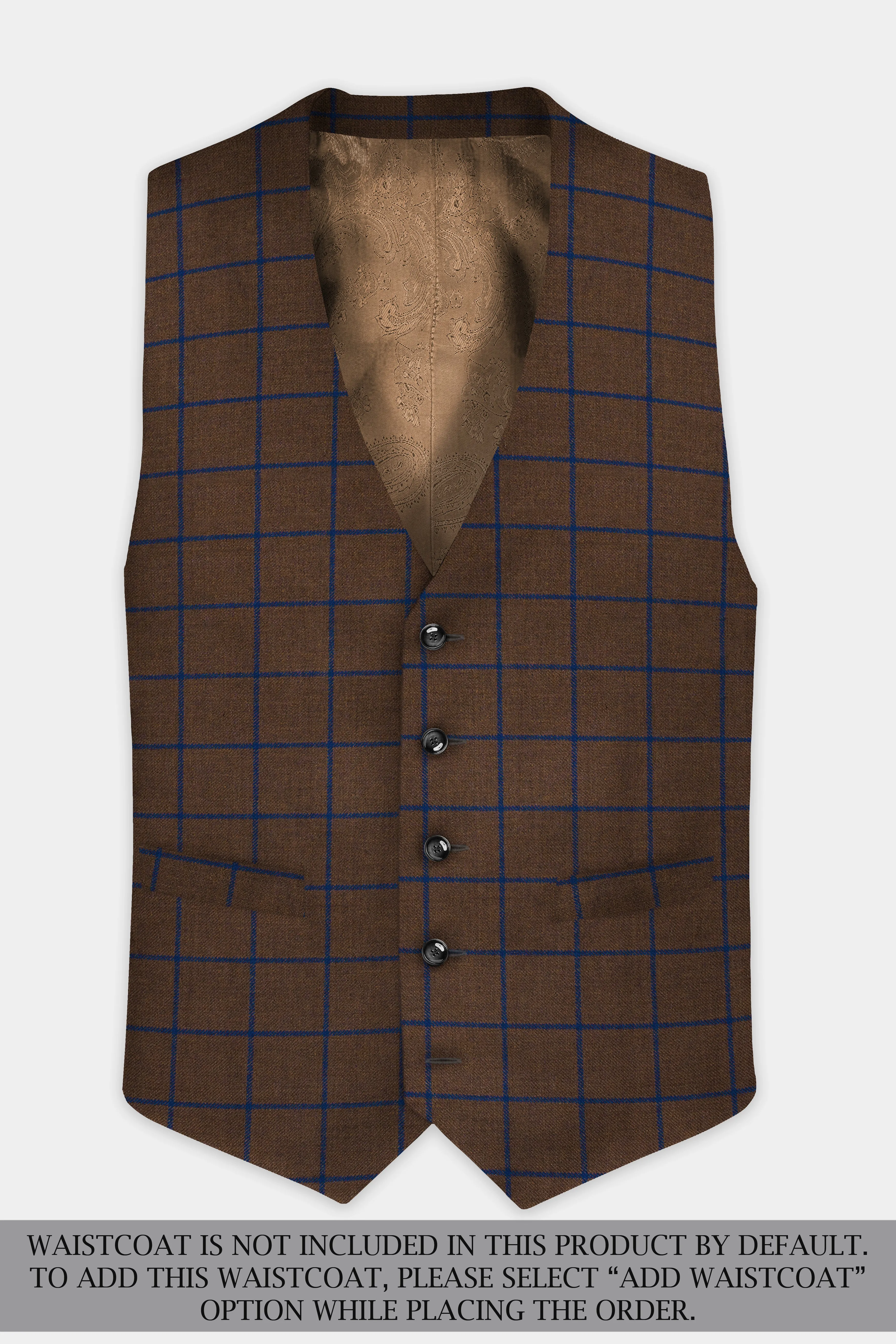 Bistre Brown with Catalina Blue Windowpane Tweed Suit