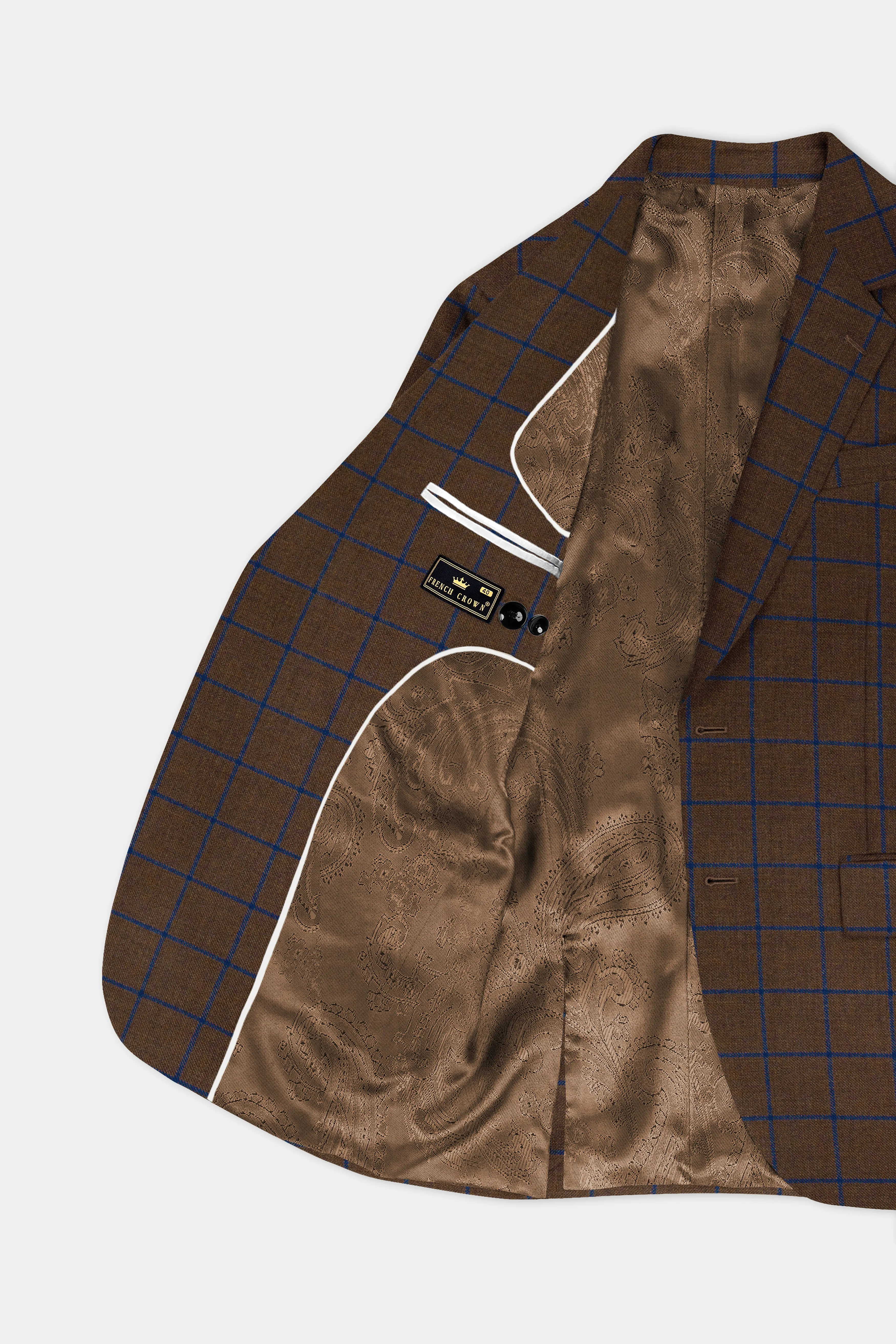 Bistre Brown with Catalina Blue Windowpane Tweed Suit