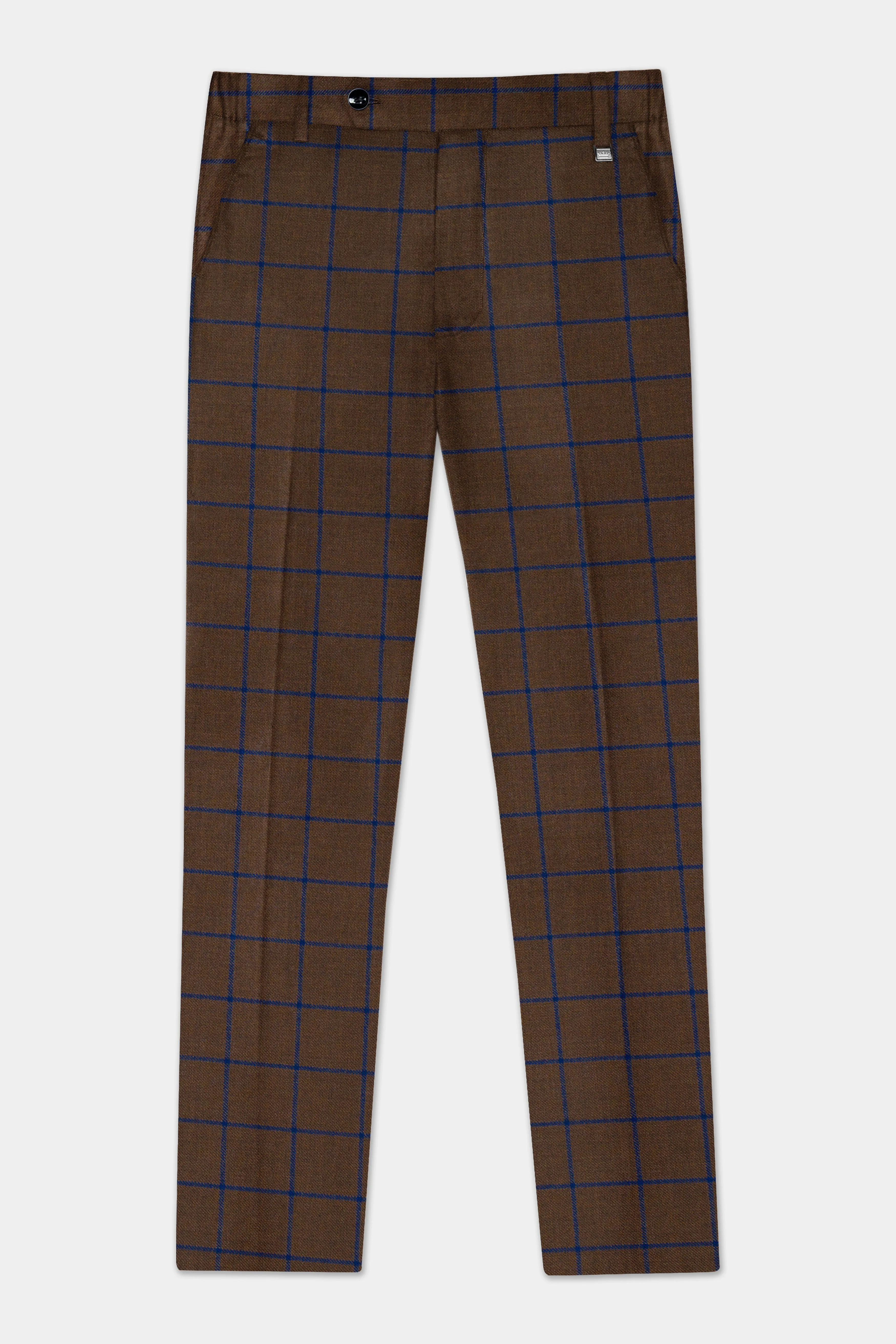 Bistre Brown with Catalina Blue Windowpane Tweed Suit
