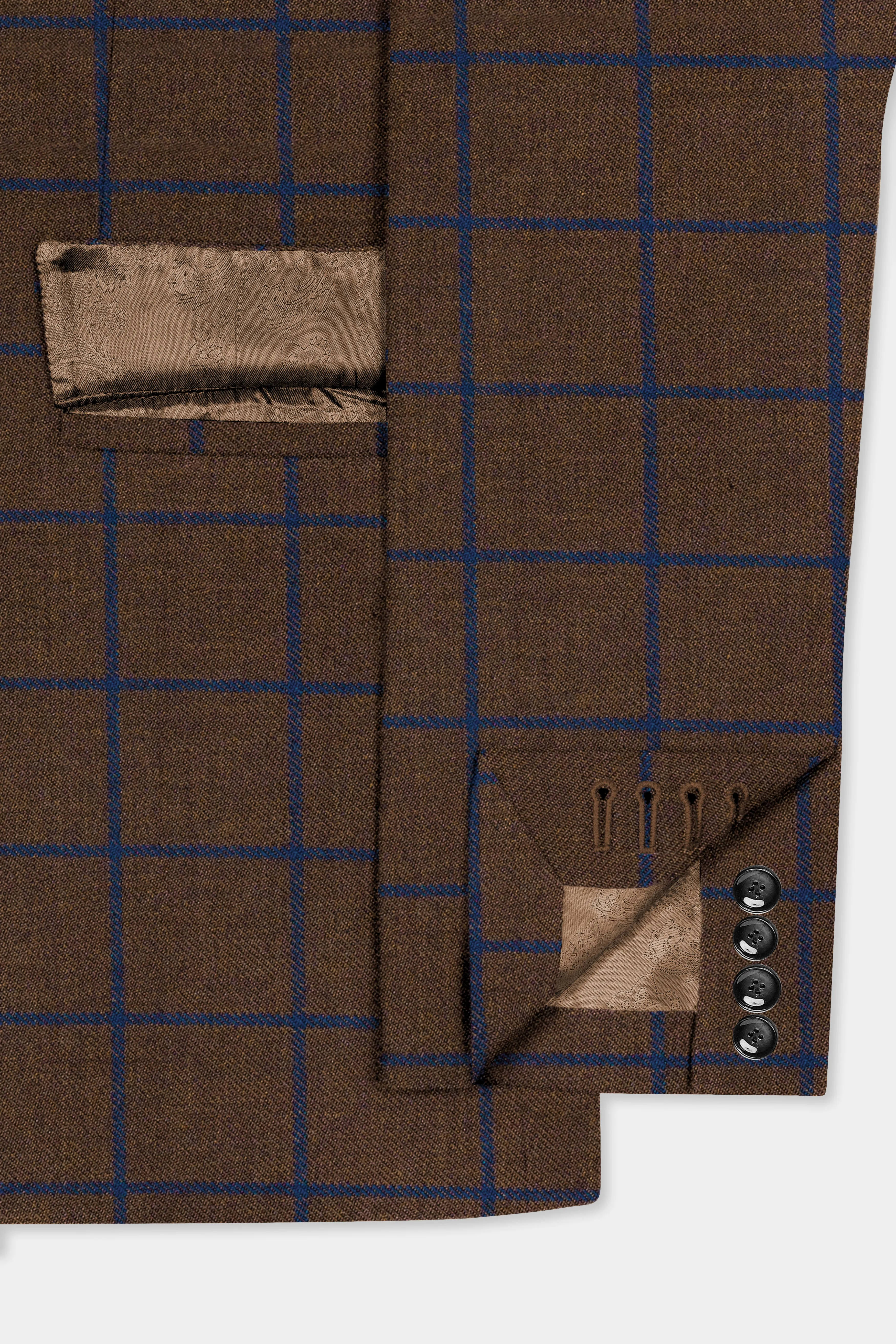 Bistre Brown with Catalina Blue Windowpane Tweed Suit