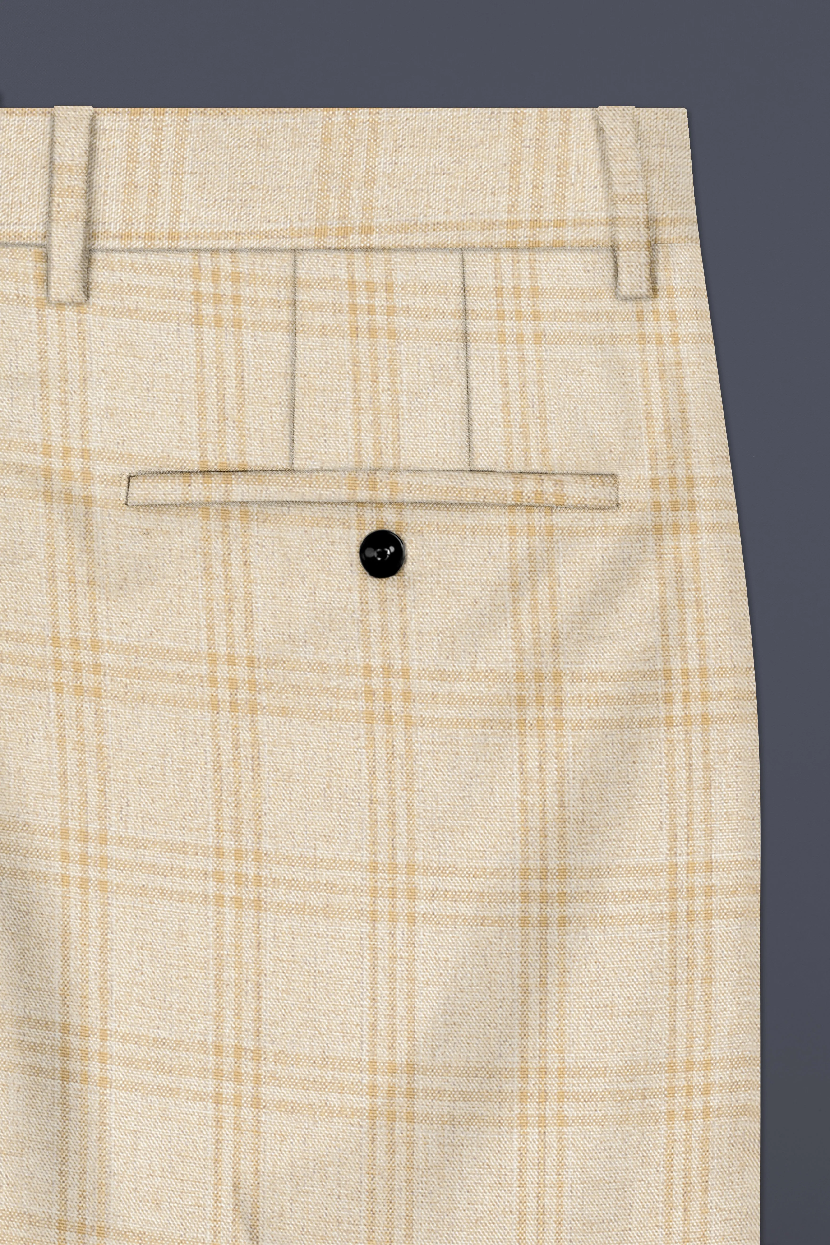 Bizarre Cream Windowpane Pant