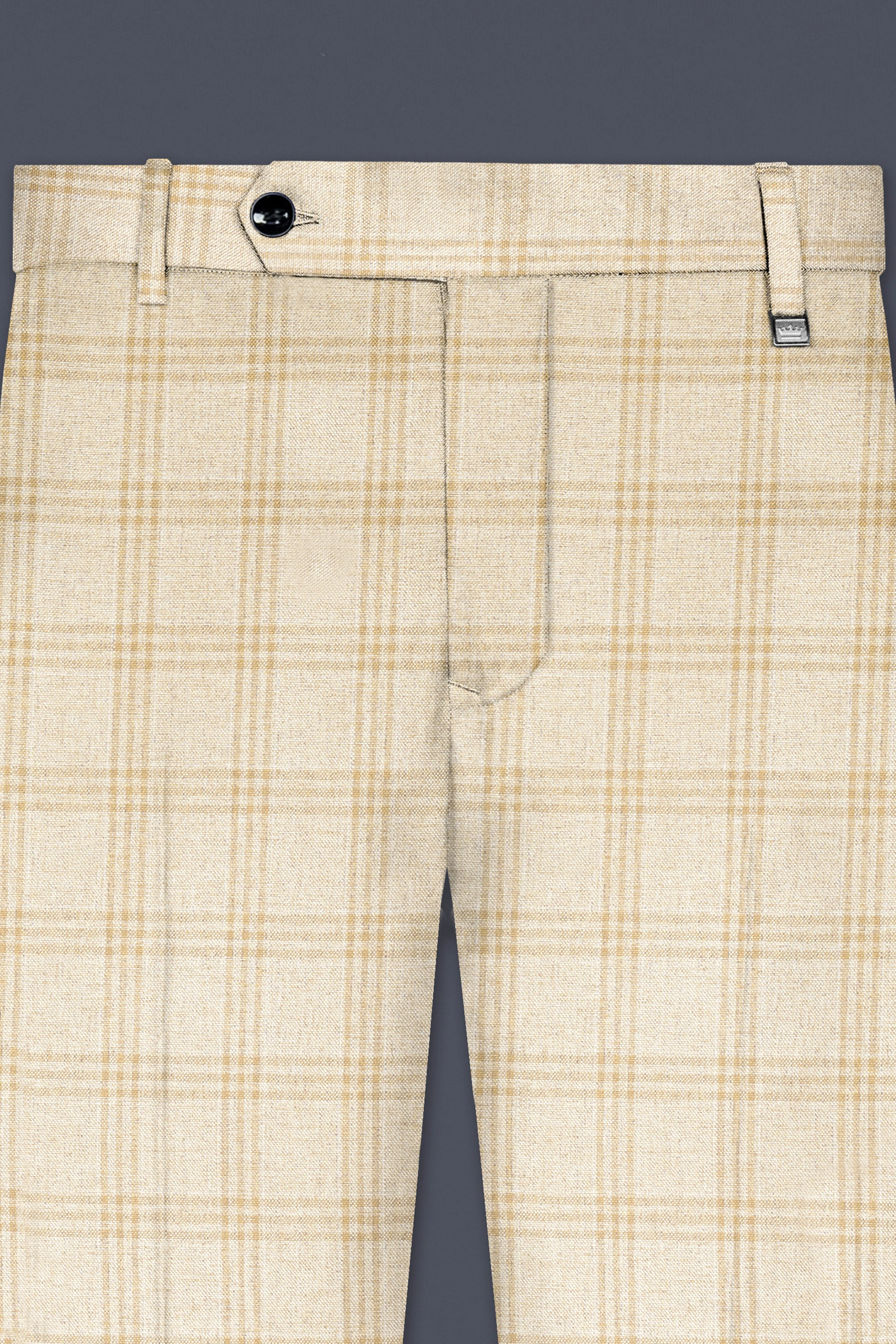 Bizarre Cream Windowpane Pant