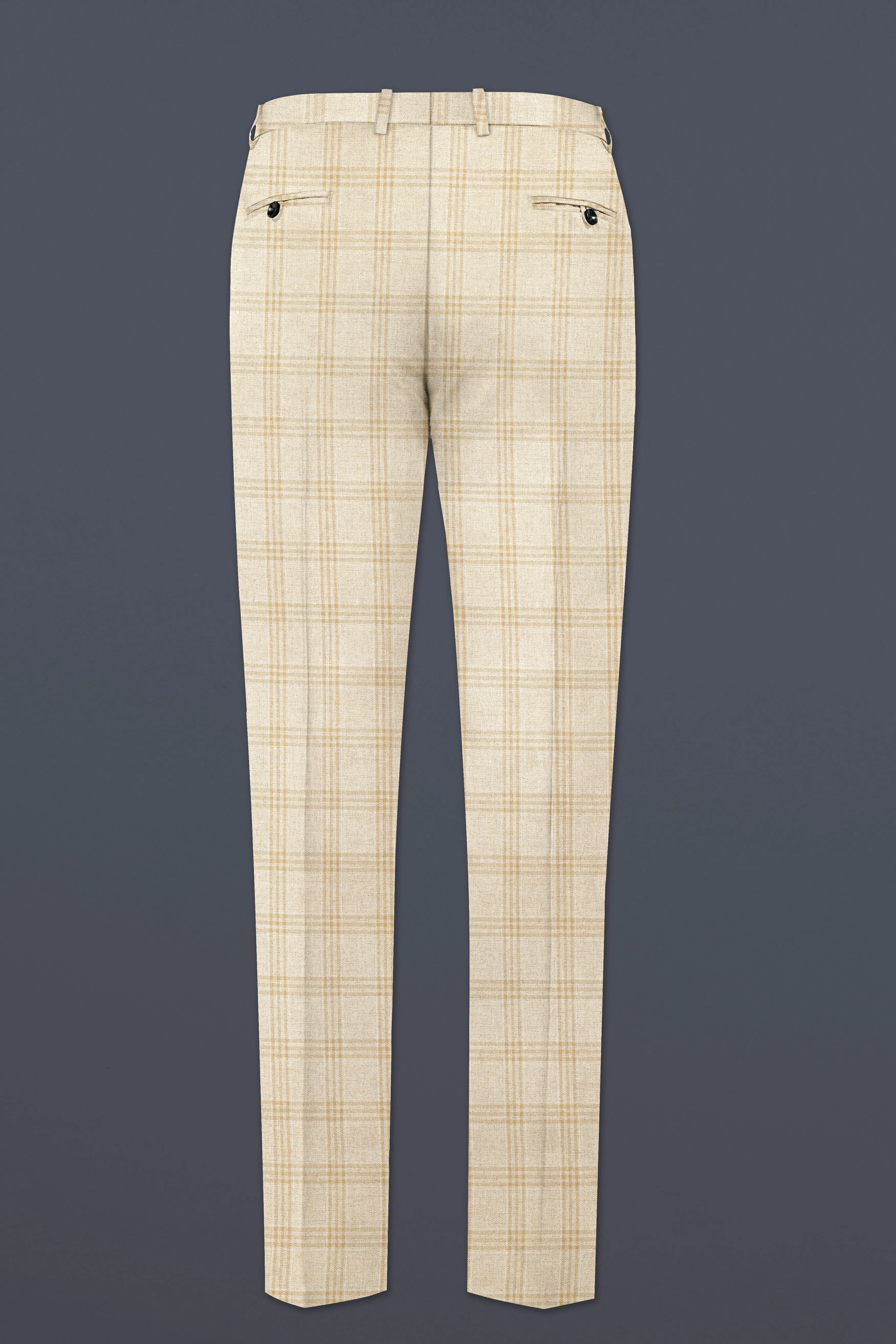 Bizarre Cream Windowpane Pant