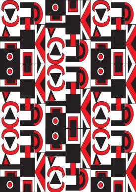 Black Red White Abstract Geometric Pattern