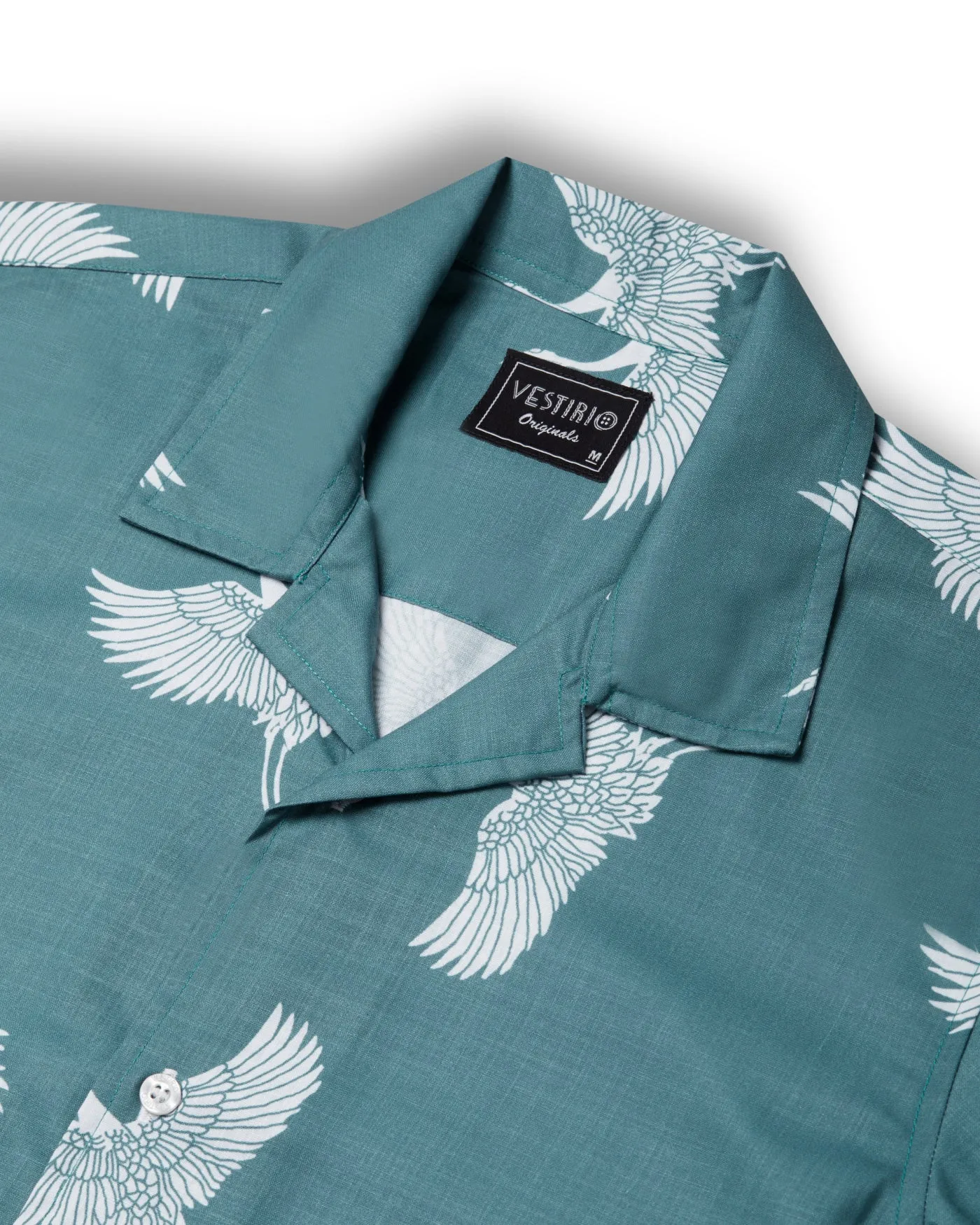 Blue Flamingo Printed Shirt