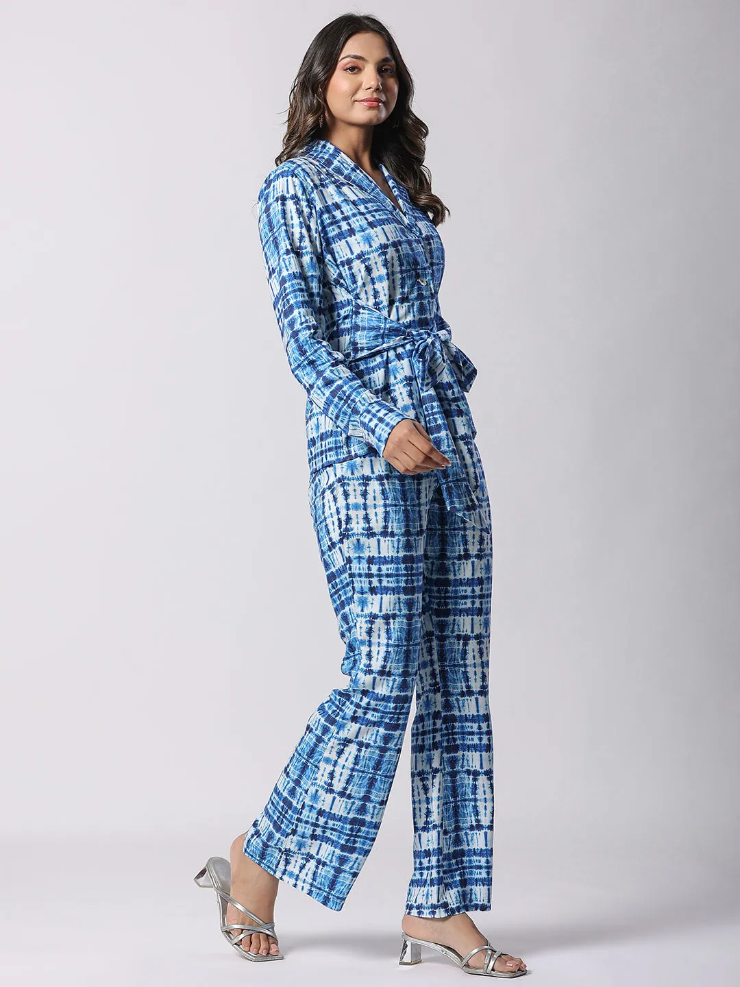 Blue Shibori Print Modal Co-ord Set