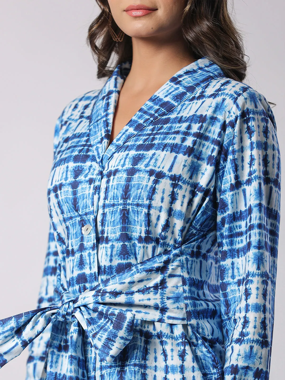 Blue Shibori Print Modal Co-ord Set
