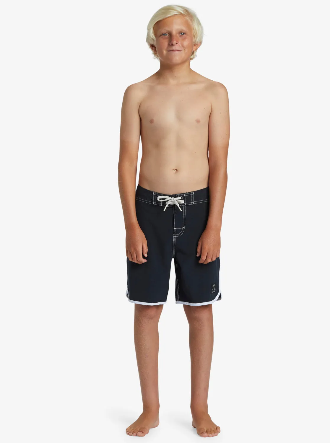 Boys 8-16 Original Scallop 17" Boardshorts - Black