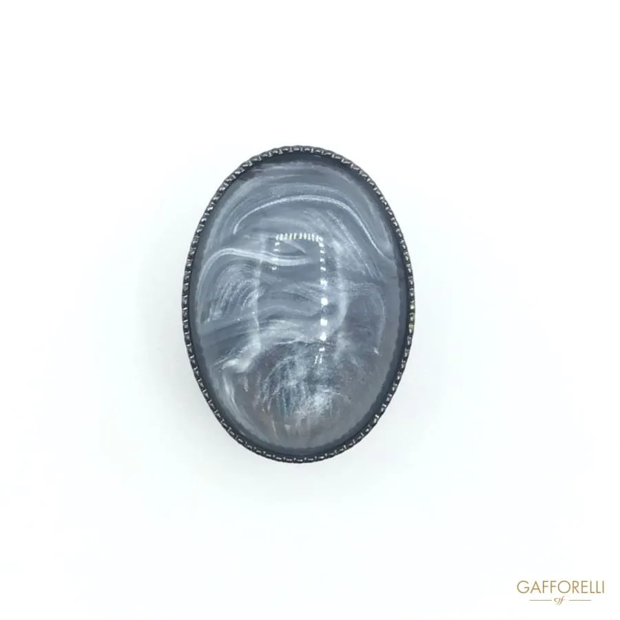 Brass Oval Cabochon Buttons - 6321 Gafforelli Srl