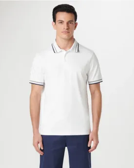 Bugatchi Tipped Solid Polo | White