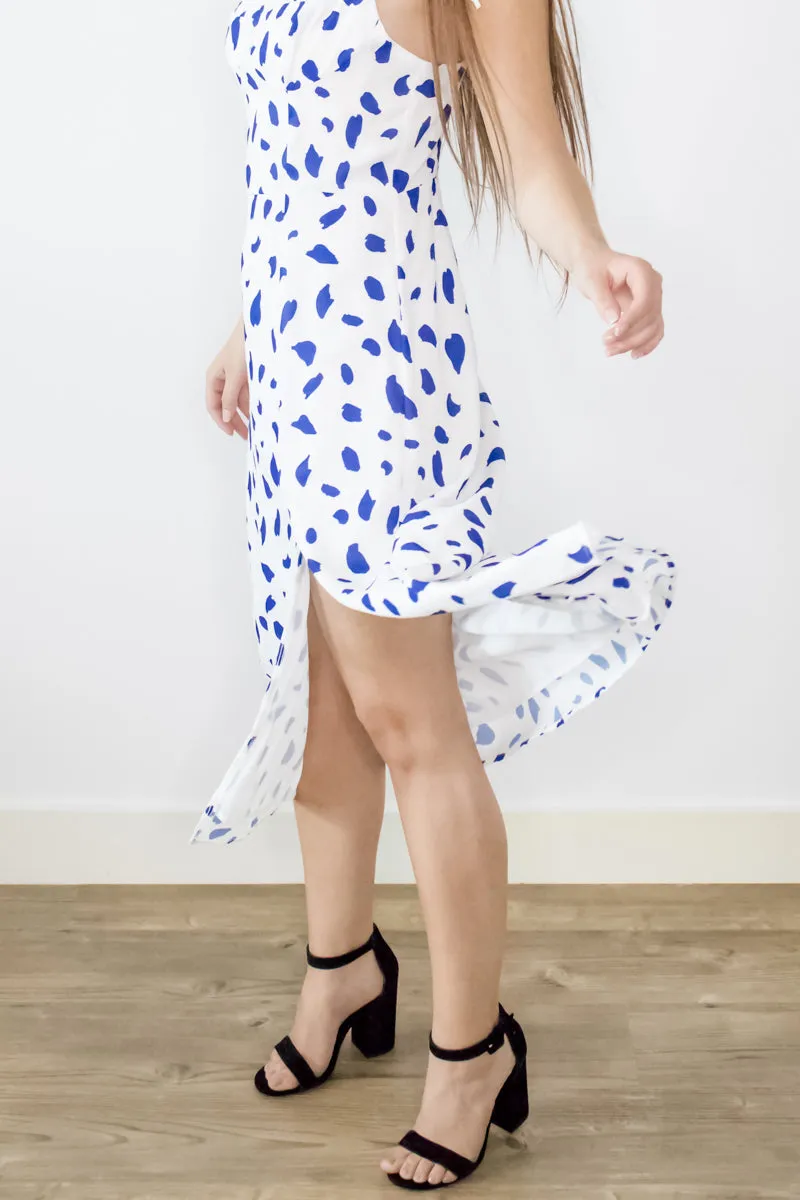 Callie White Chiffon Midi Dress with Tie Straps