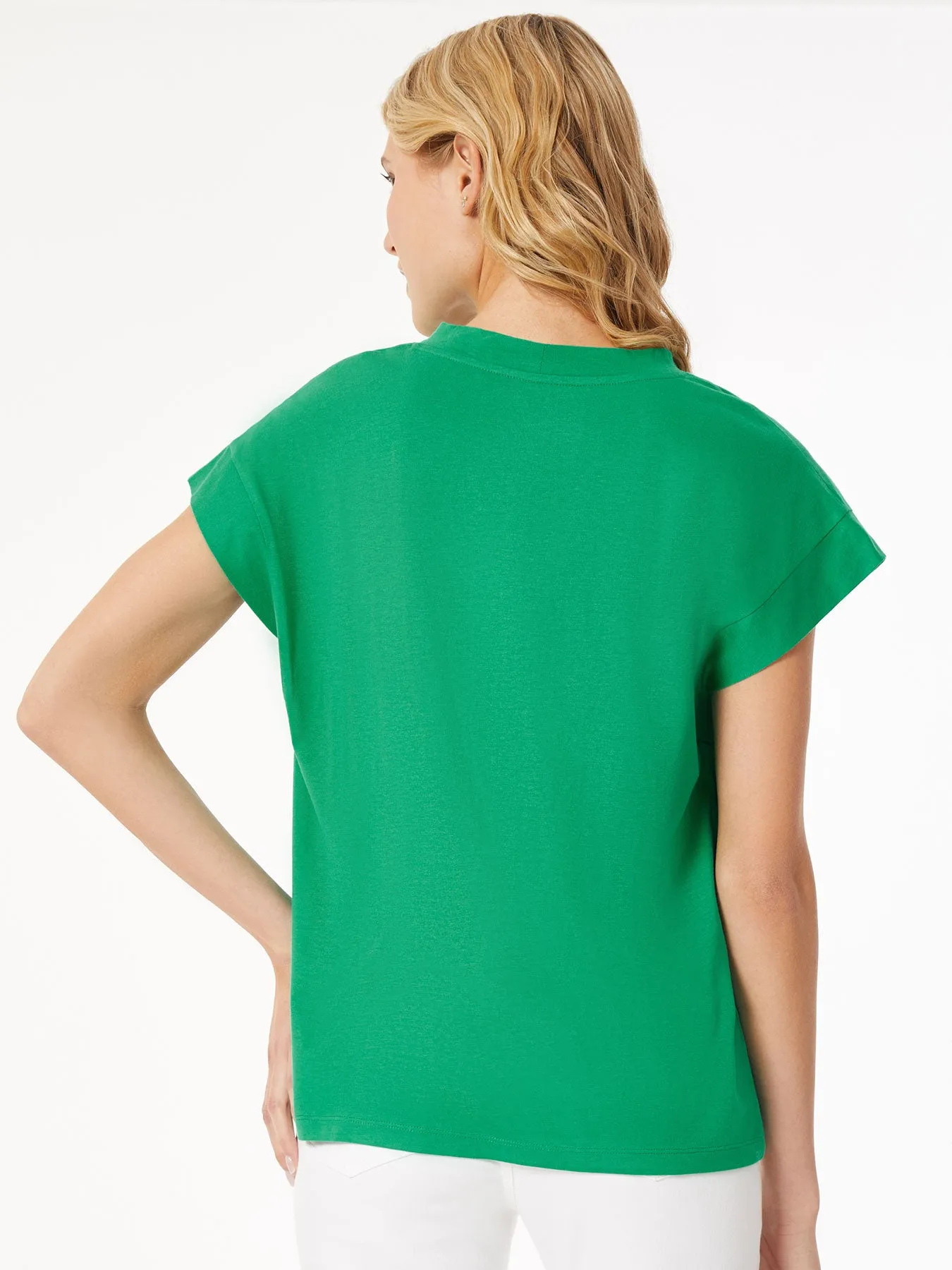 Cap Sleeve V-Neck Top
