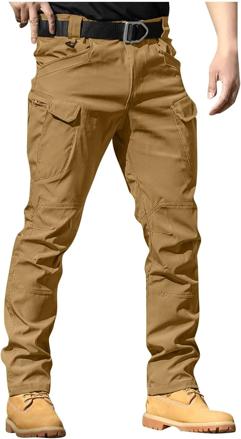 Cargo Pants Men Baggy Ripstop Stretch Pants Multi Pockets Tapered Fit Pants Big and Tall Tactical Trousers Fashion