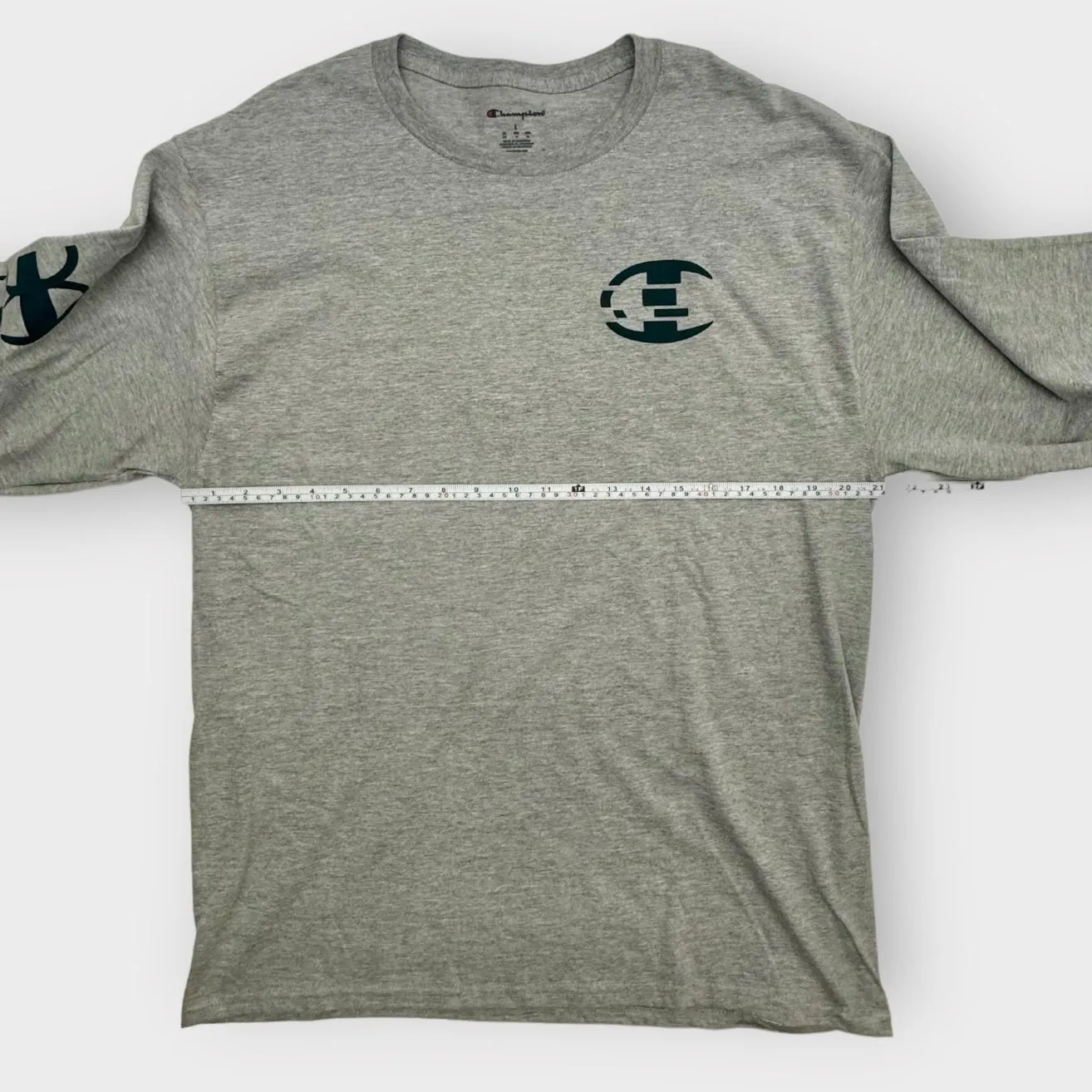 Champion Classic L/s Jersey T-Shirt | L | Light Gray Heathered | NWT