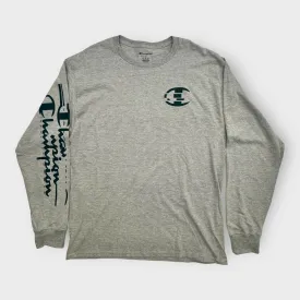 Champion Classic L/s Jersey T-Shirt | L | Light Gray Heathered | NWT