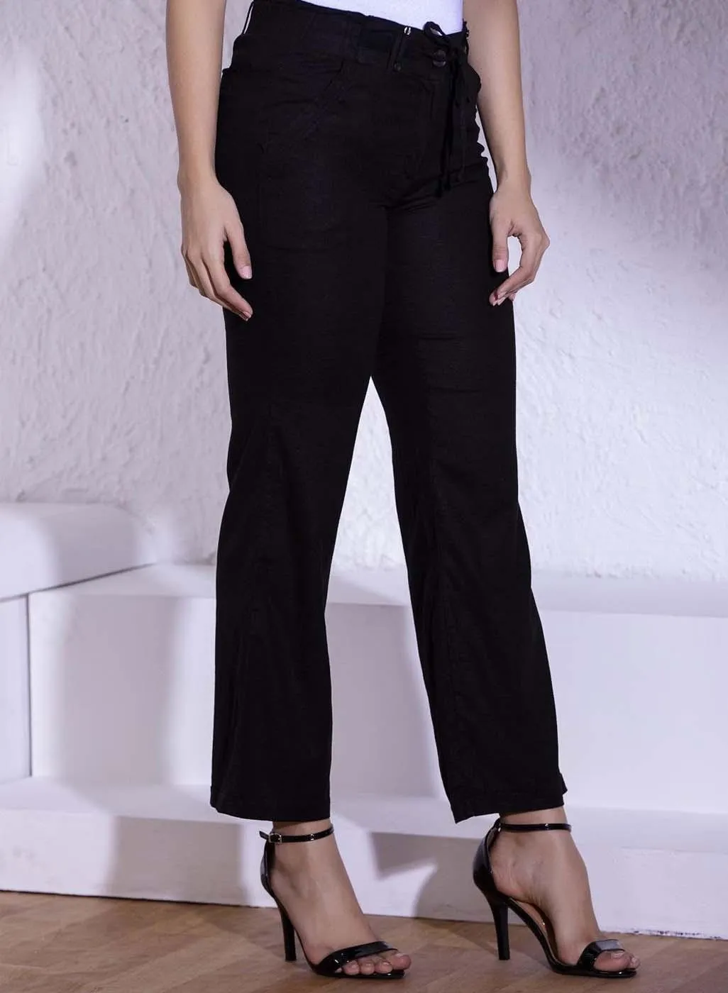 Charcoal Black Linen Pant