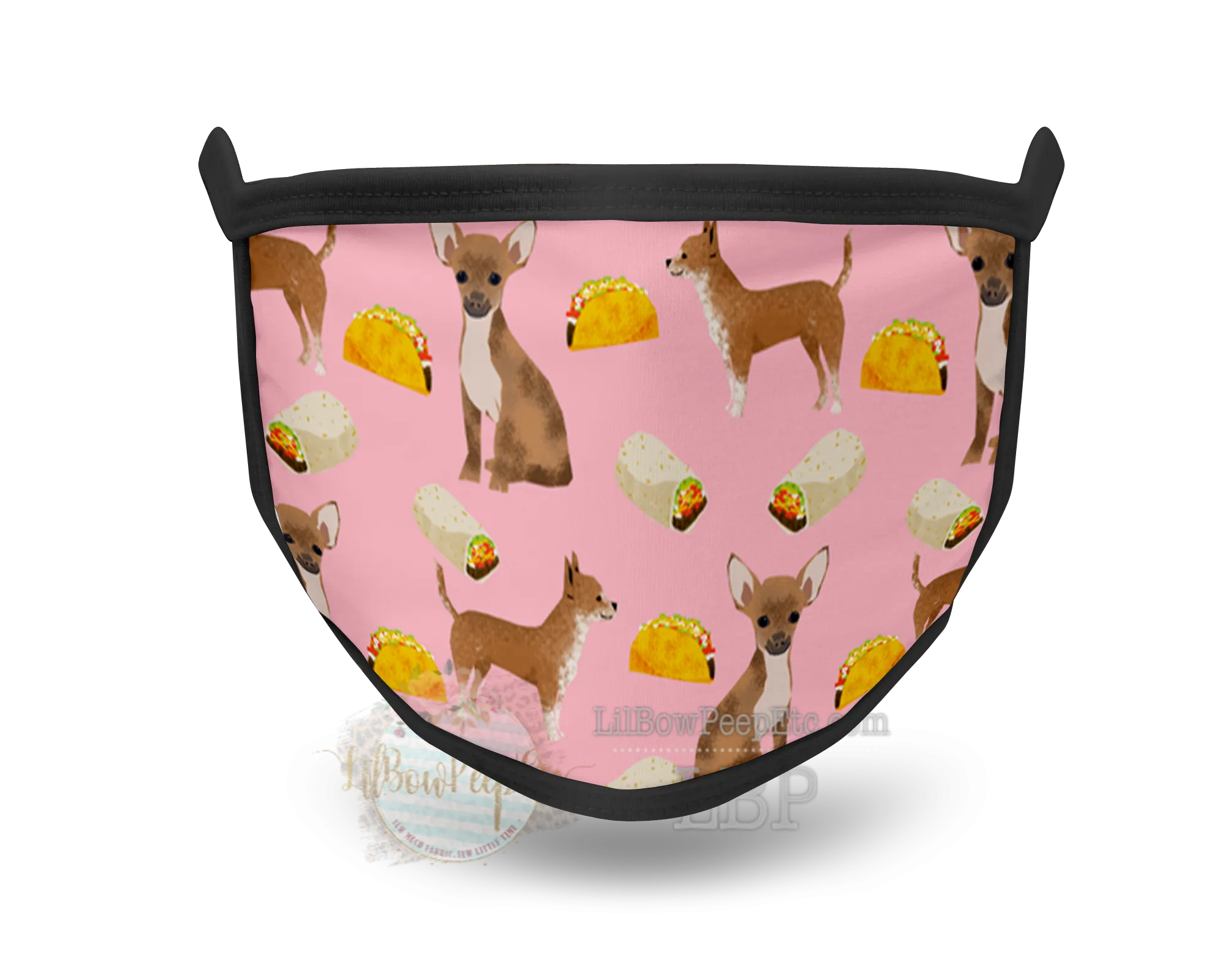Chihuahua Tacos Printed Mask