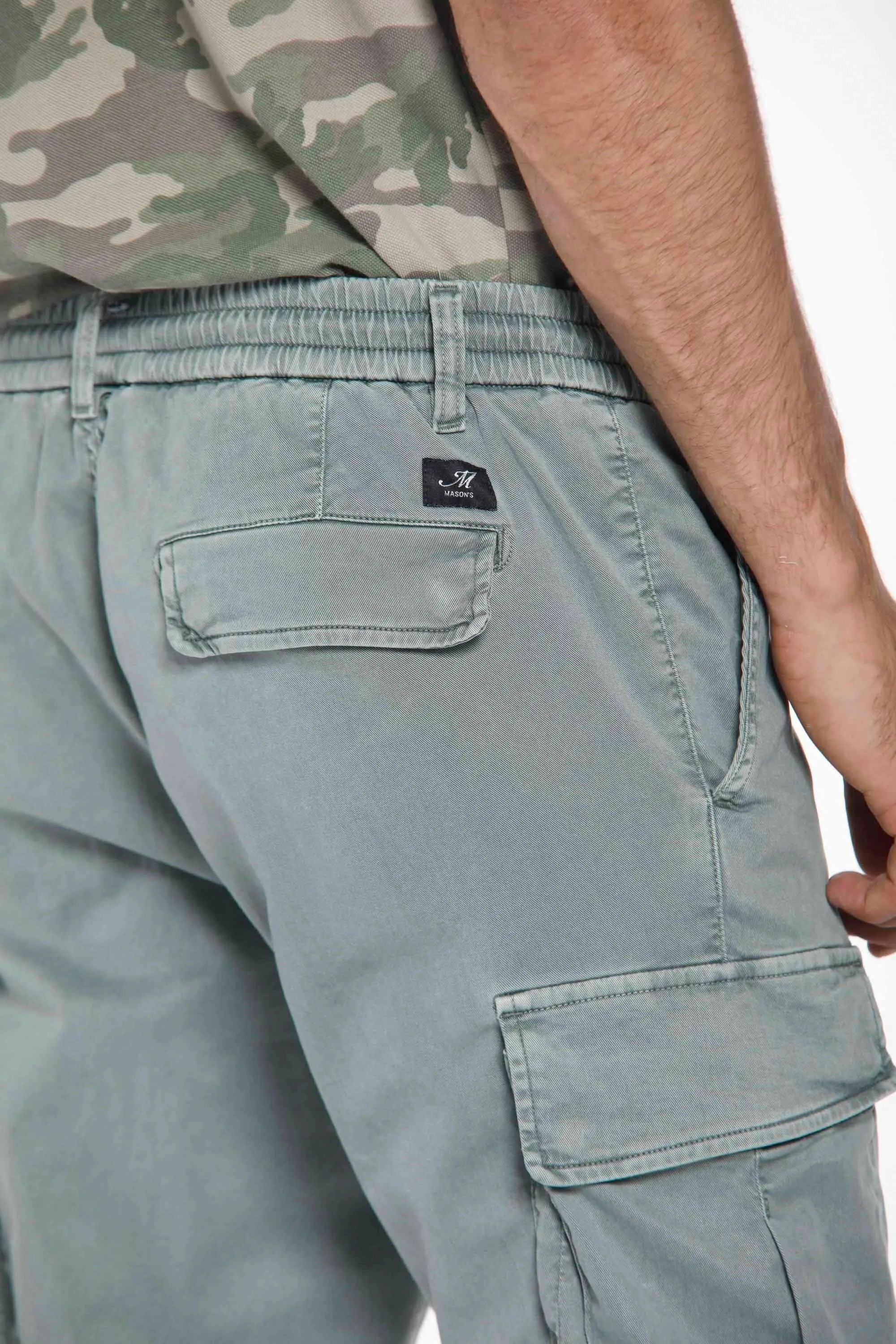 Chile Jogger pantalone cargo uomo in twill di cotone extra slim fit